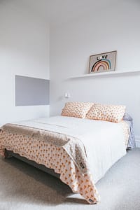 white minimal bedroom newtown renovation