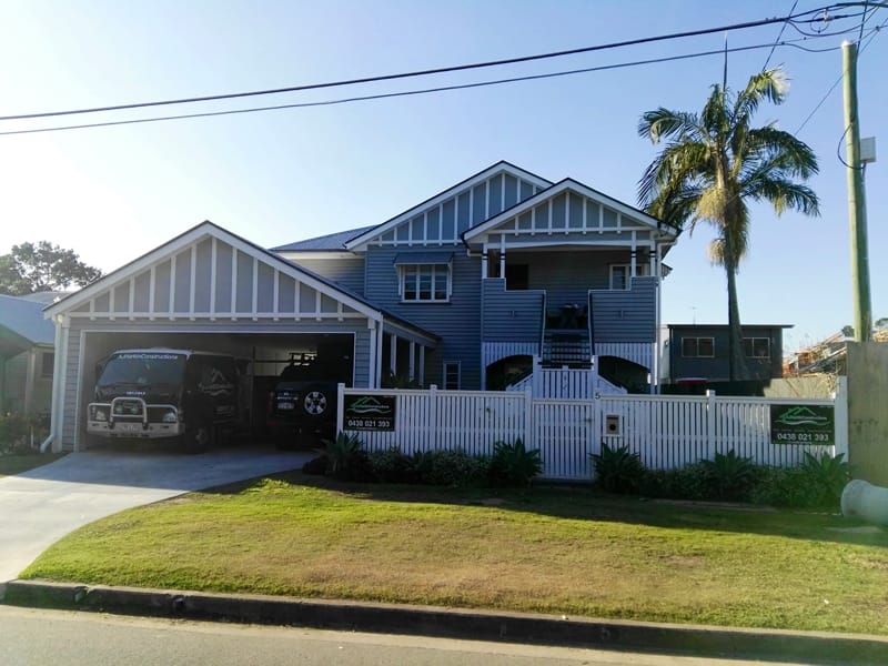 Renovated grey weatherboard home in North Brisbane area